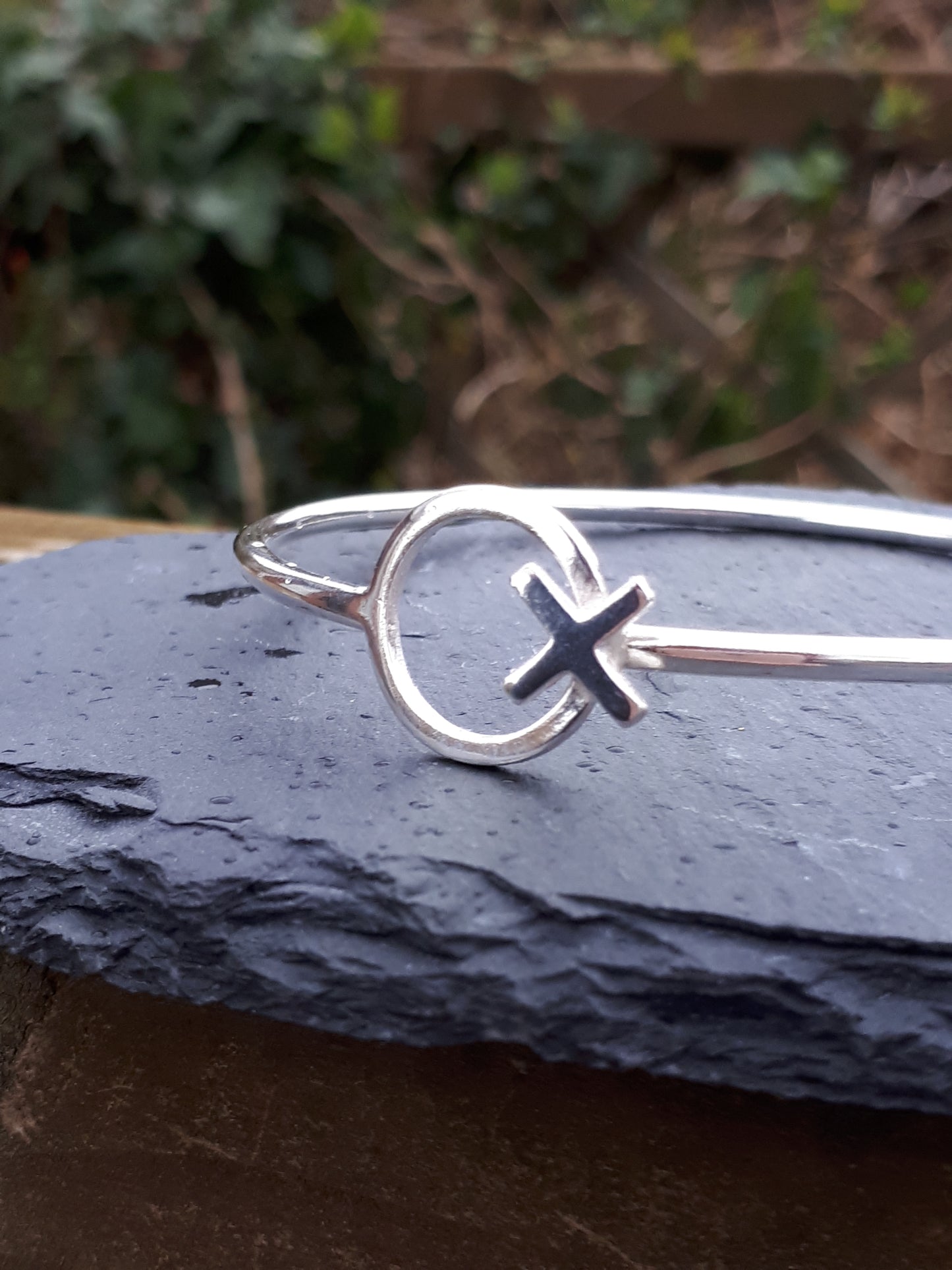 Hugs and Kisses Silver Bangle