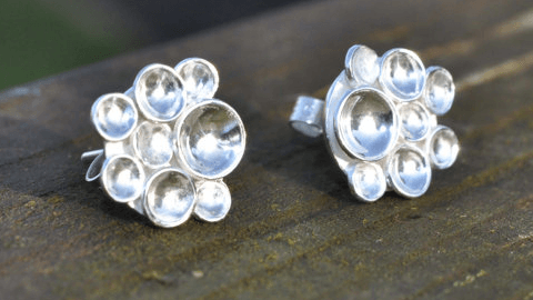 Silver Causeway Stud Earrings