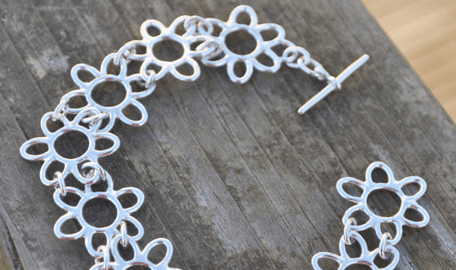 Silver Irish Floral Lace Bracelet