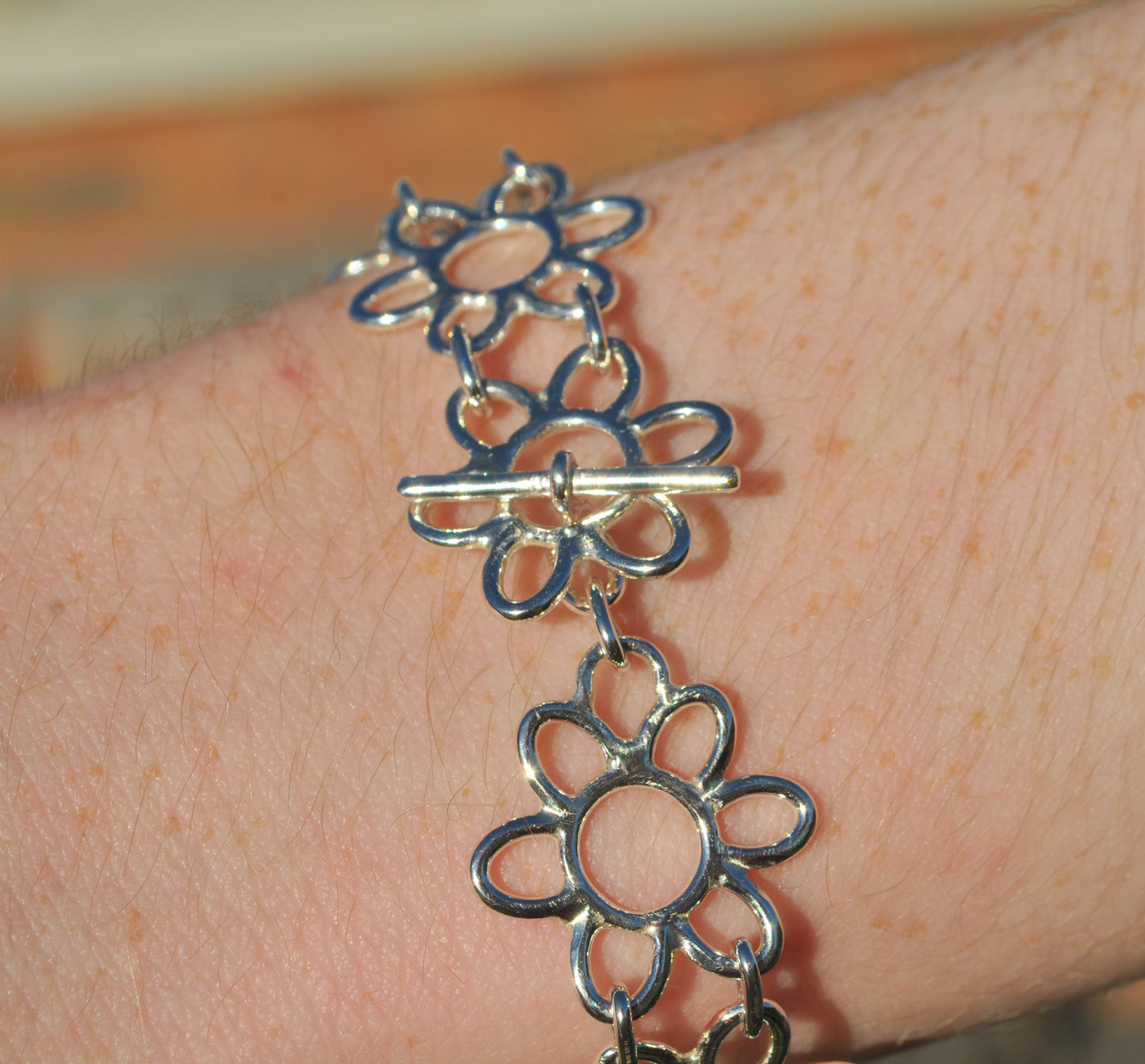 Silver Irish Floral Lace Bracelet