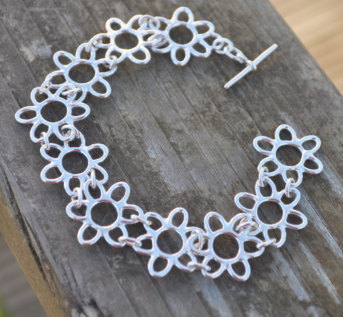 Silver Irish Floral Lace Bracelet