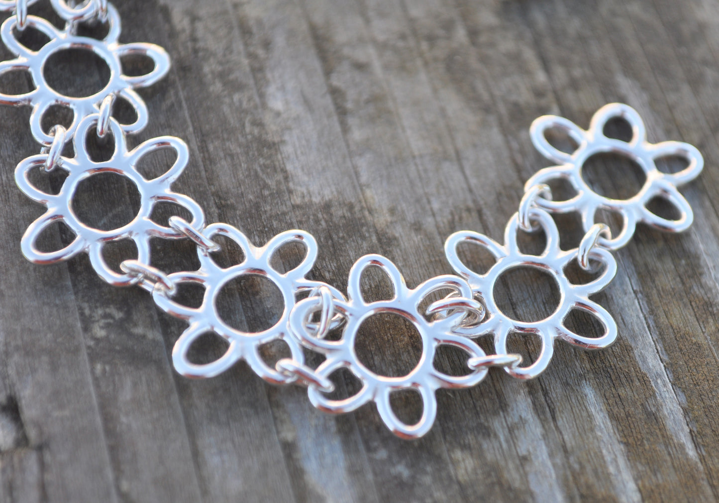 Silver Irish Floral Lace Bracelet