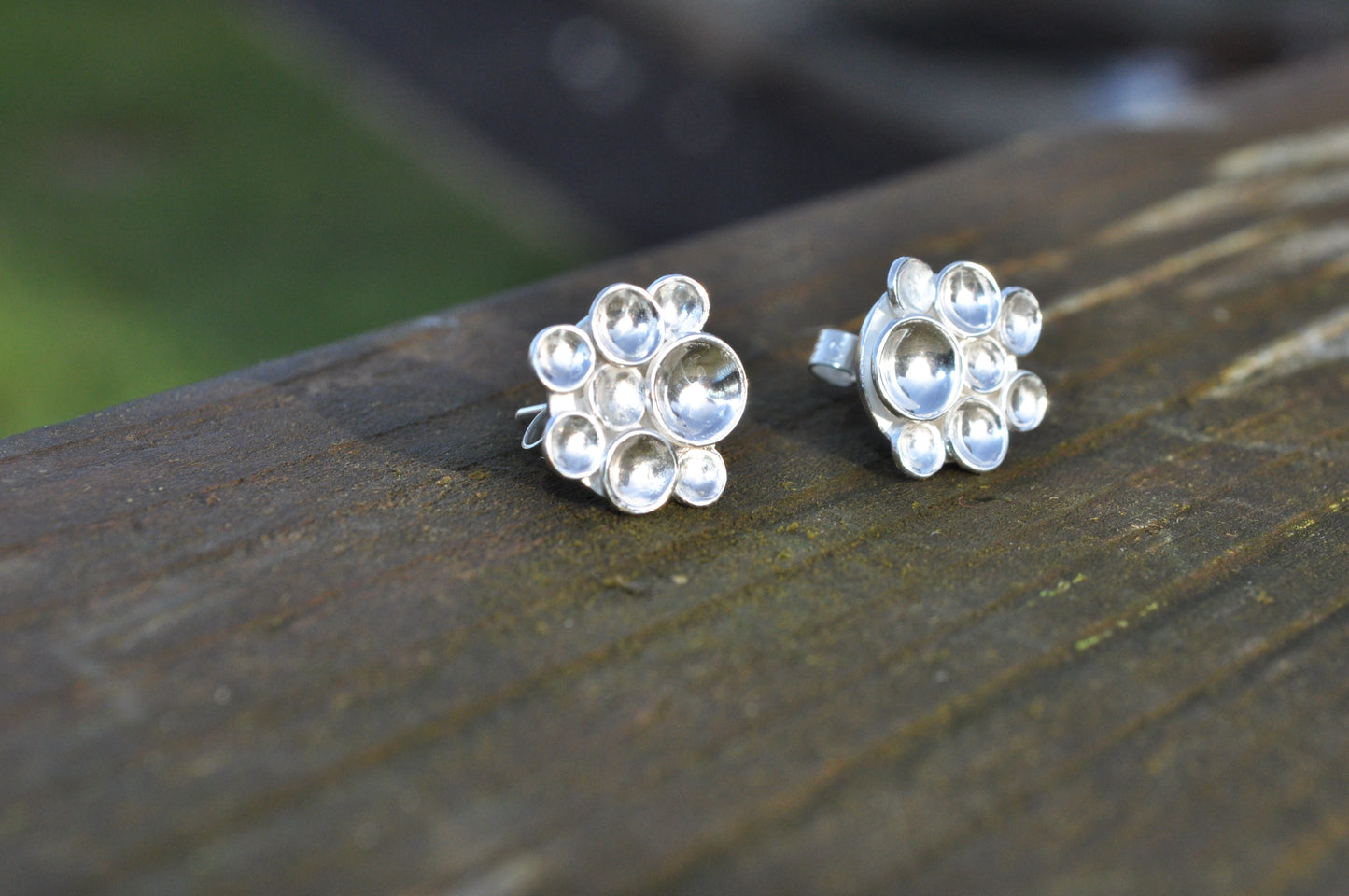 Silver Causeway Stud Earrings