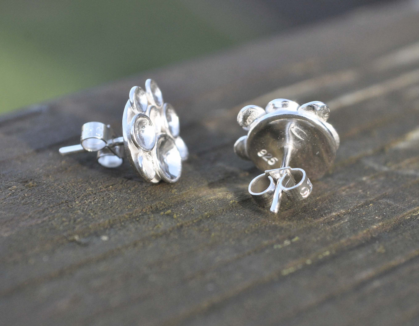 Silver Causeway Stud Earrings