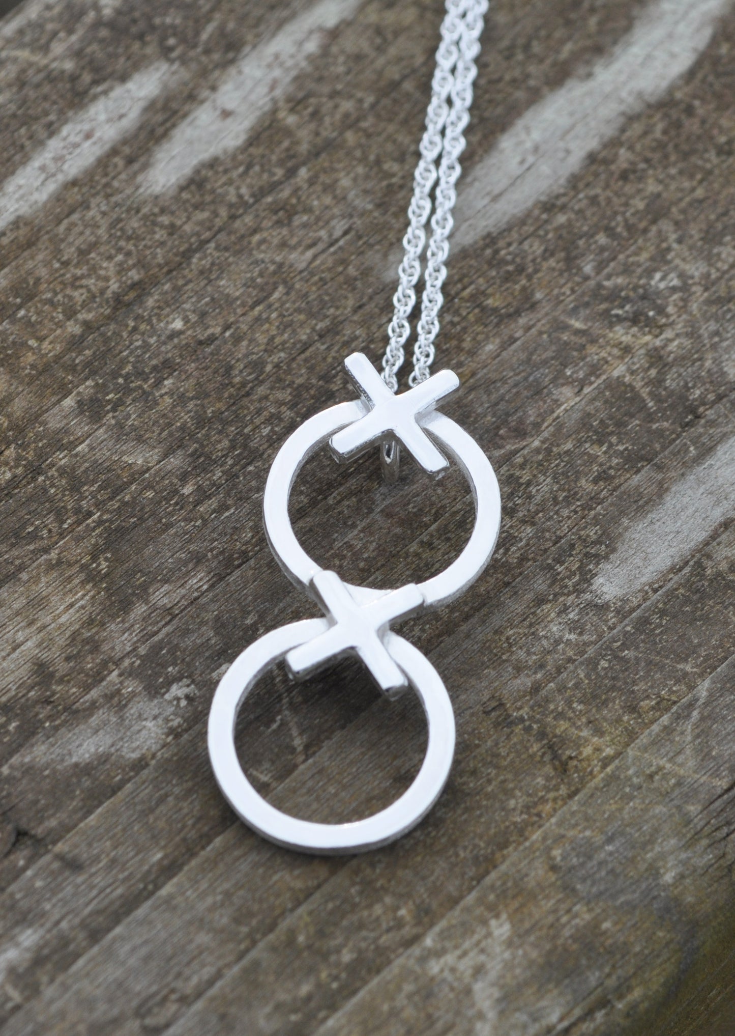 Hugs and Kisses Double Silver Pendant