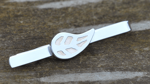 Silver Leaf Mens Tie Slide