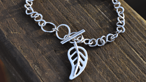 Silver Leaf Adjustable Bracelet