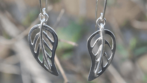 Silver Leaf Dangle Earrings