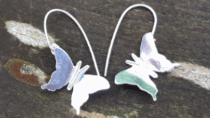 Silver Butterfly Dangle Earrings