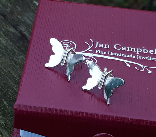 Silver Butterfly Stud Earrings