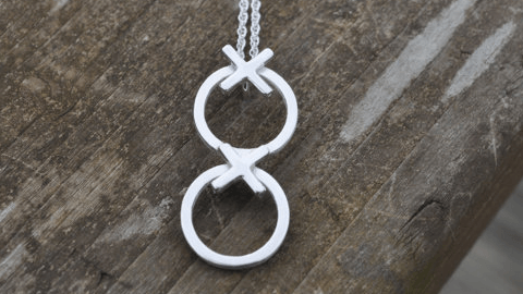 Hugs and Kisses Double Silver Pendant