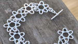 Silver Irish Floral Lace Bracelet