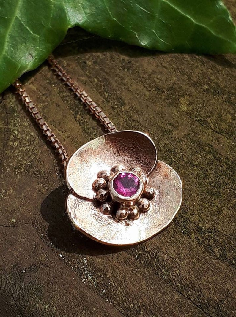 Poppy Pendant 9ct Red Gold