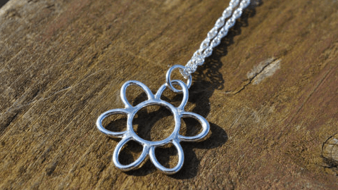 Silver Single Flower Pendant