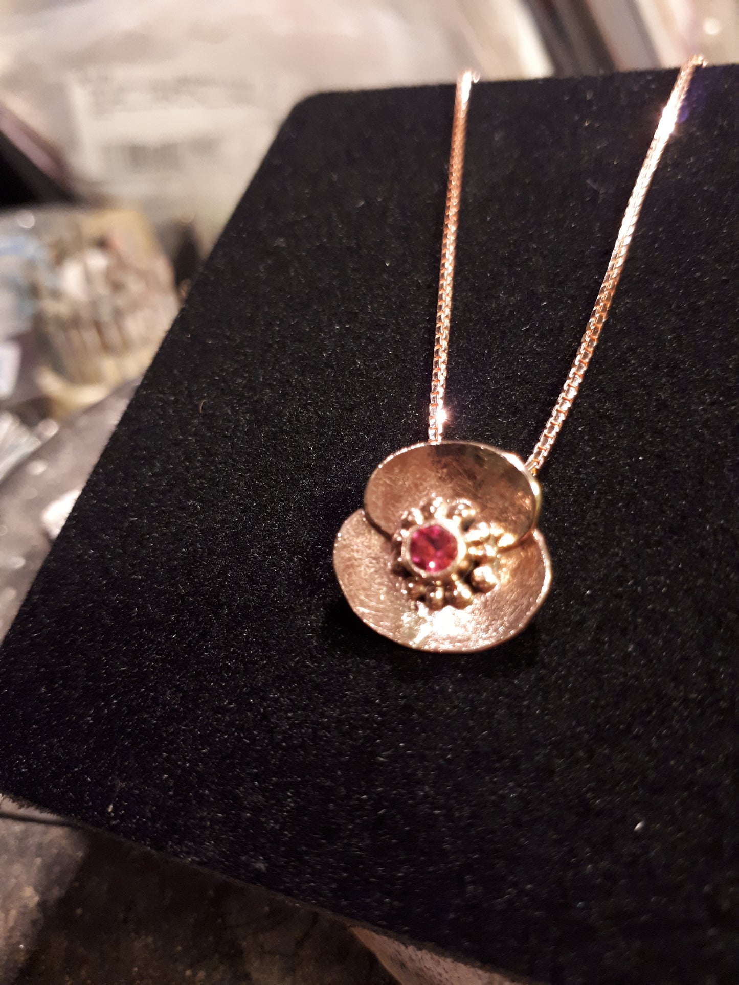 Poppy Pendant 9ct Red Gold