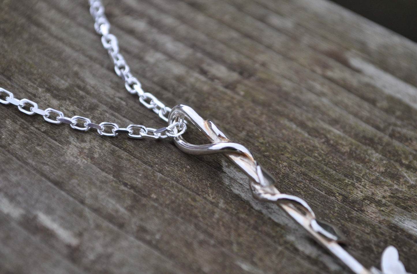 Silver Butterfly Vine Pendant