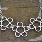 Silver Irish Floral Lace Triple Flower Necklace