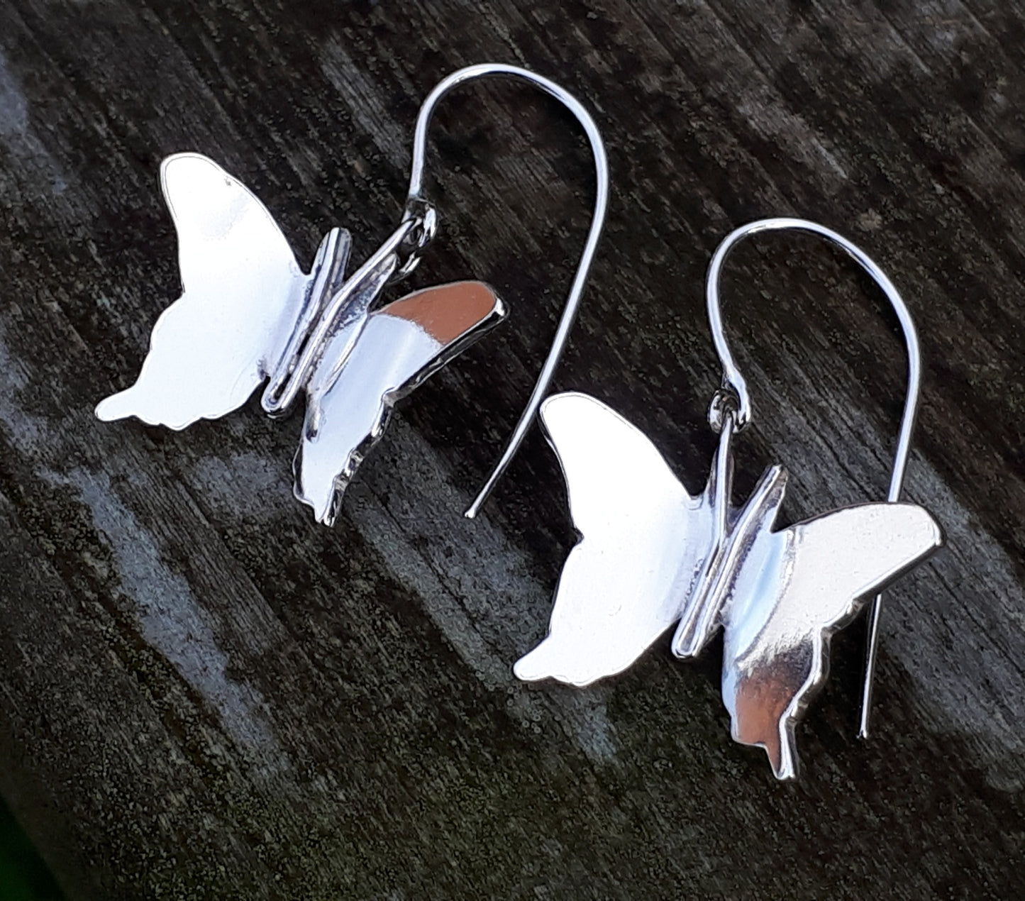 Silver Butterfly Dangle Earrings